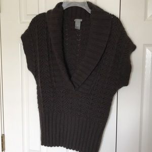 Ann Taylor dark Brown Cable Knit Sweater Vest